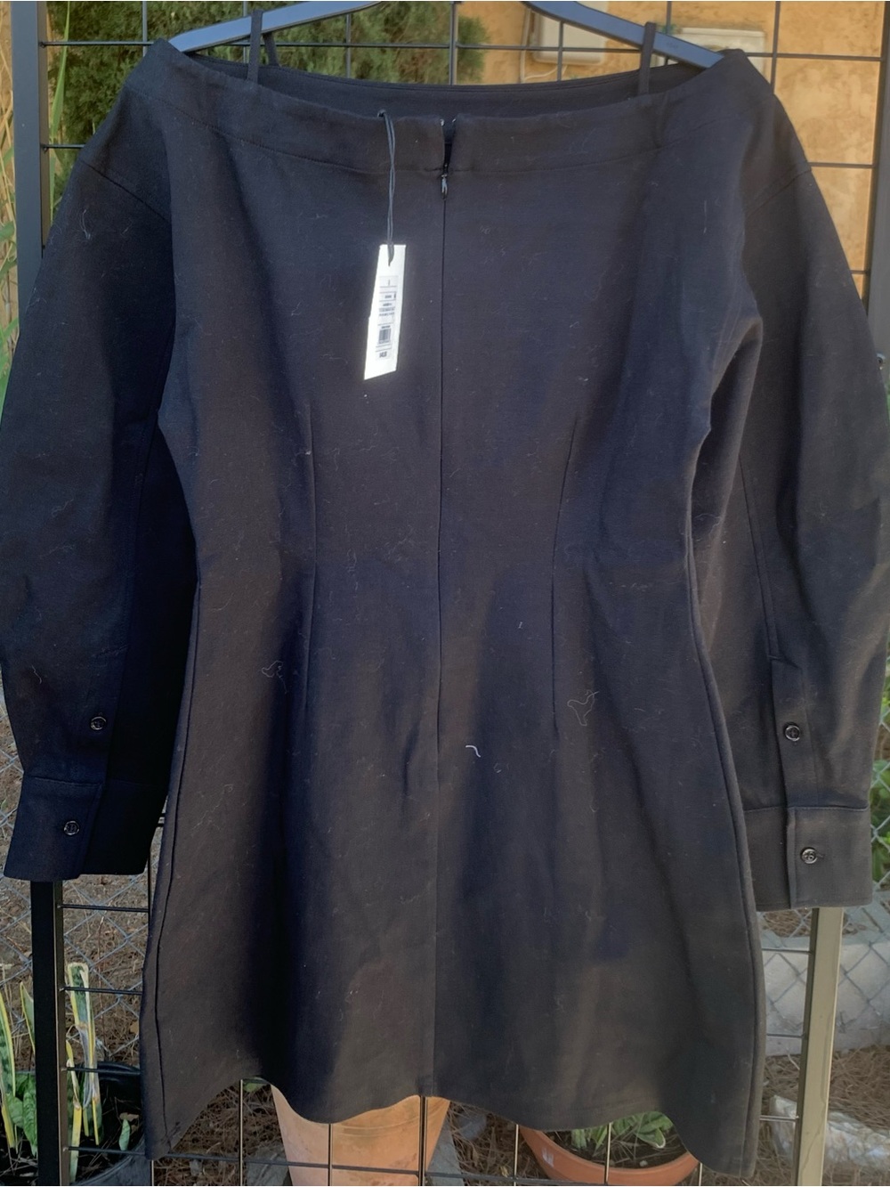 NWT KBB by Kahlana Elegant Black Mini Dress with Sculpted Long Sleeves - Picture 5 of 7